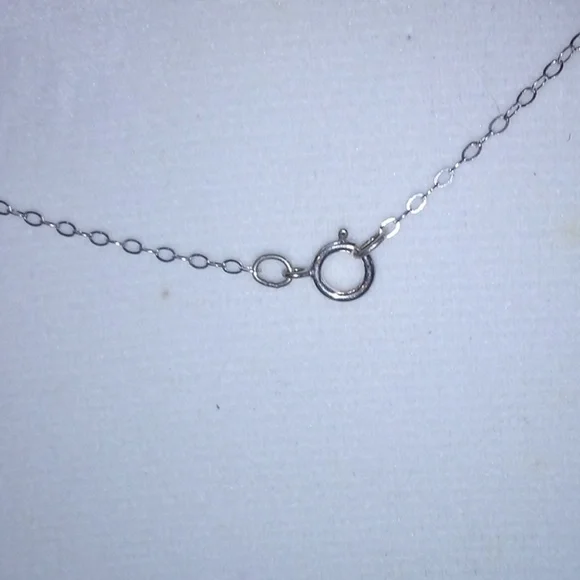 Sterling Silver Link Chain Small Dainty Amethyst Necklace - Size 16" - Picture 7 of 8